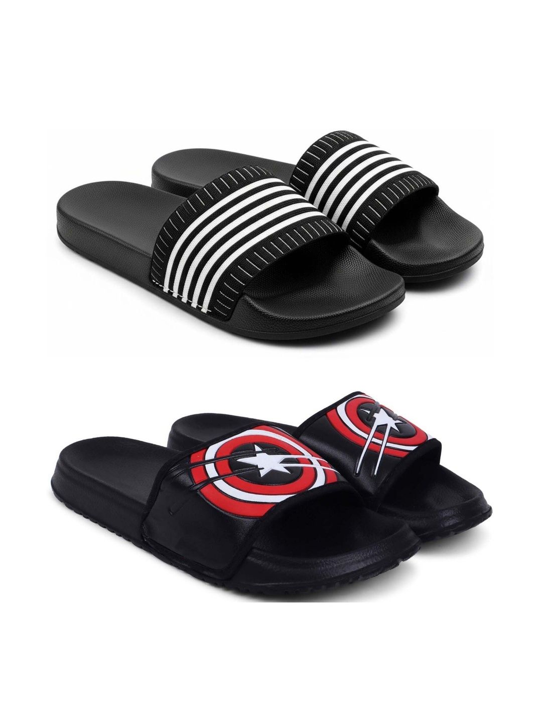 KAPYANSH Men Striped Sliders