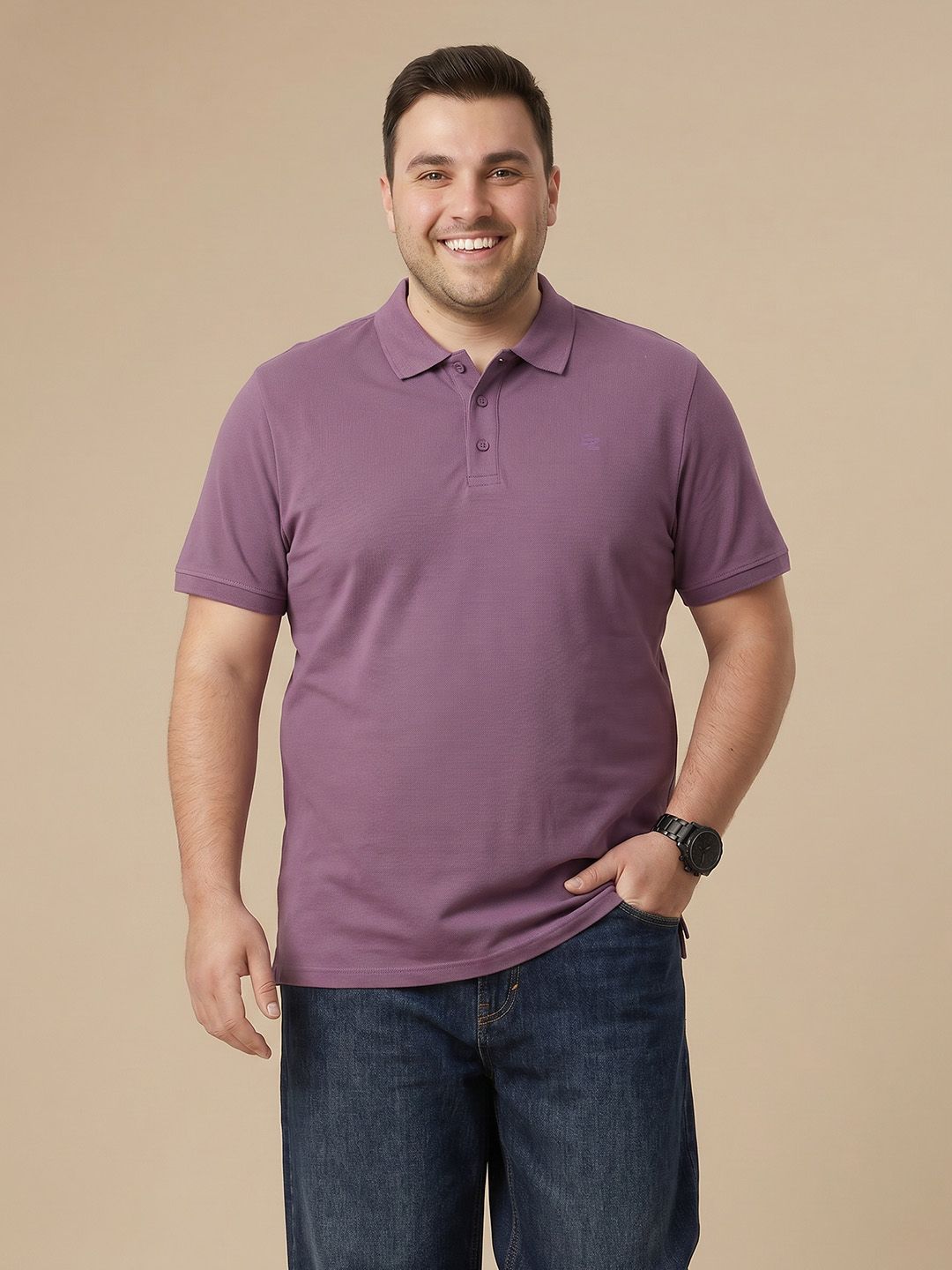 Sztori Plus Size Polo Collar T-shirt