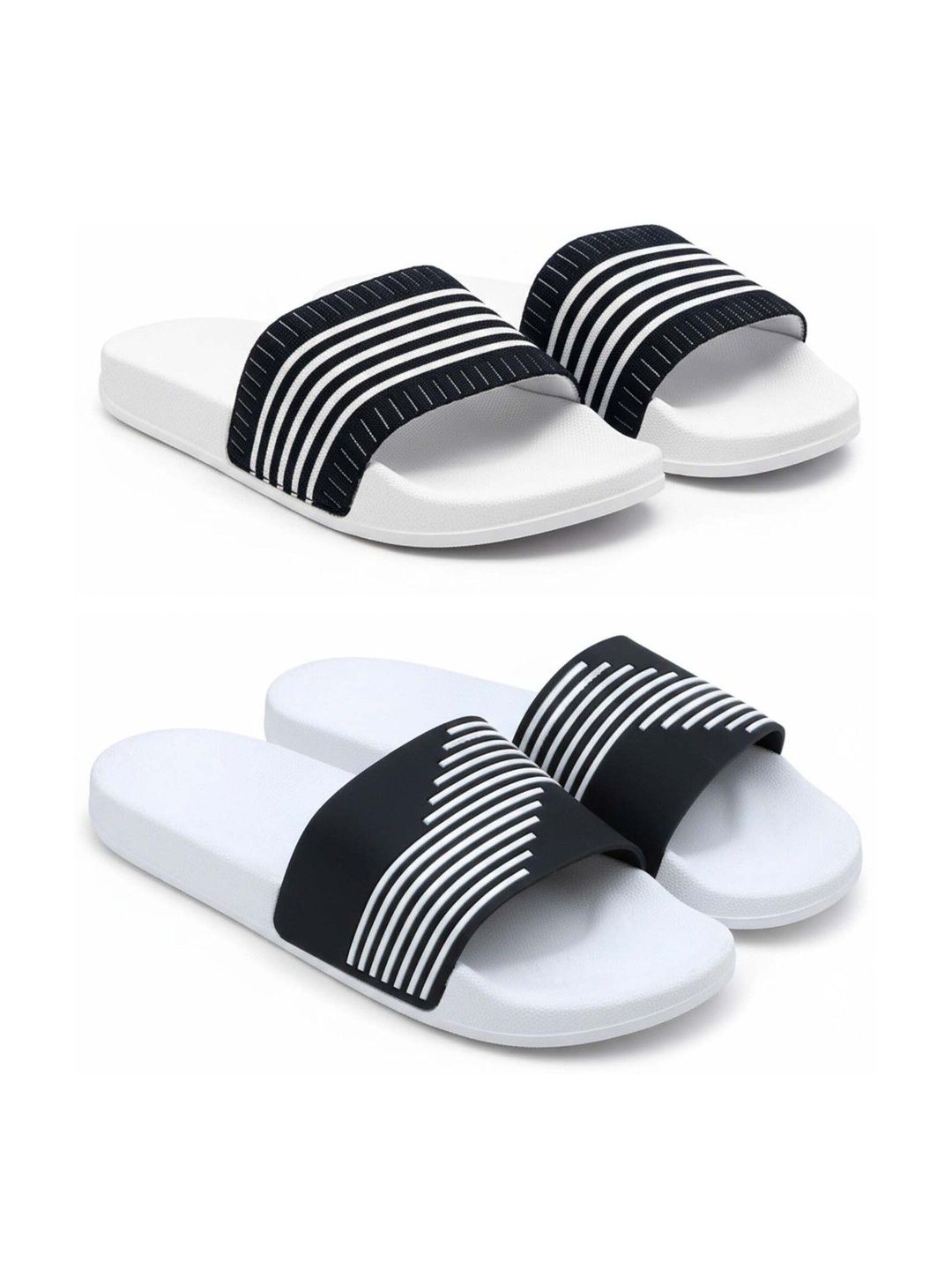 KAPYANSH Men Striped Sliders
