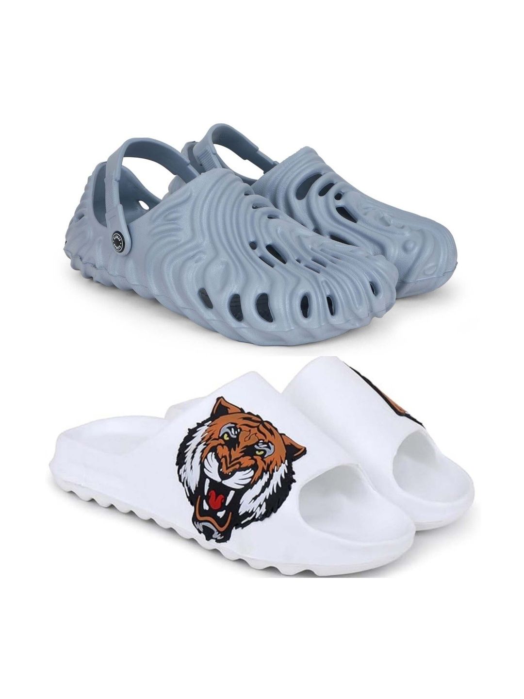 KAPYANSH Men Set Of 2 Printed Sliders