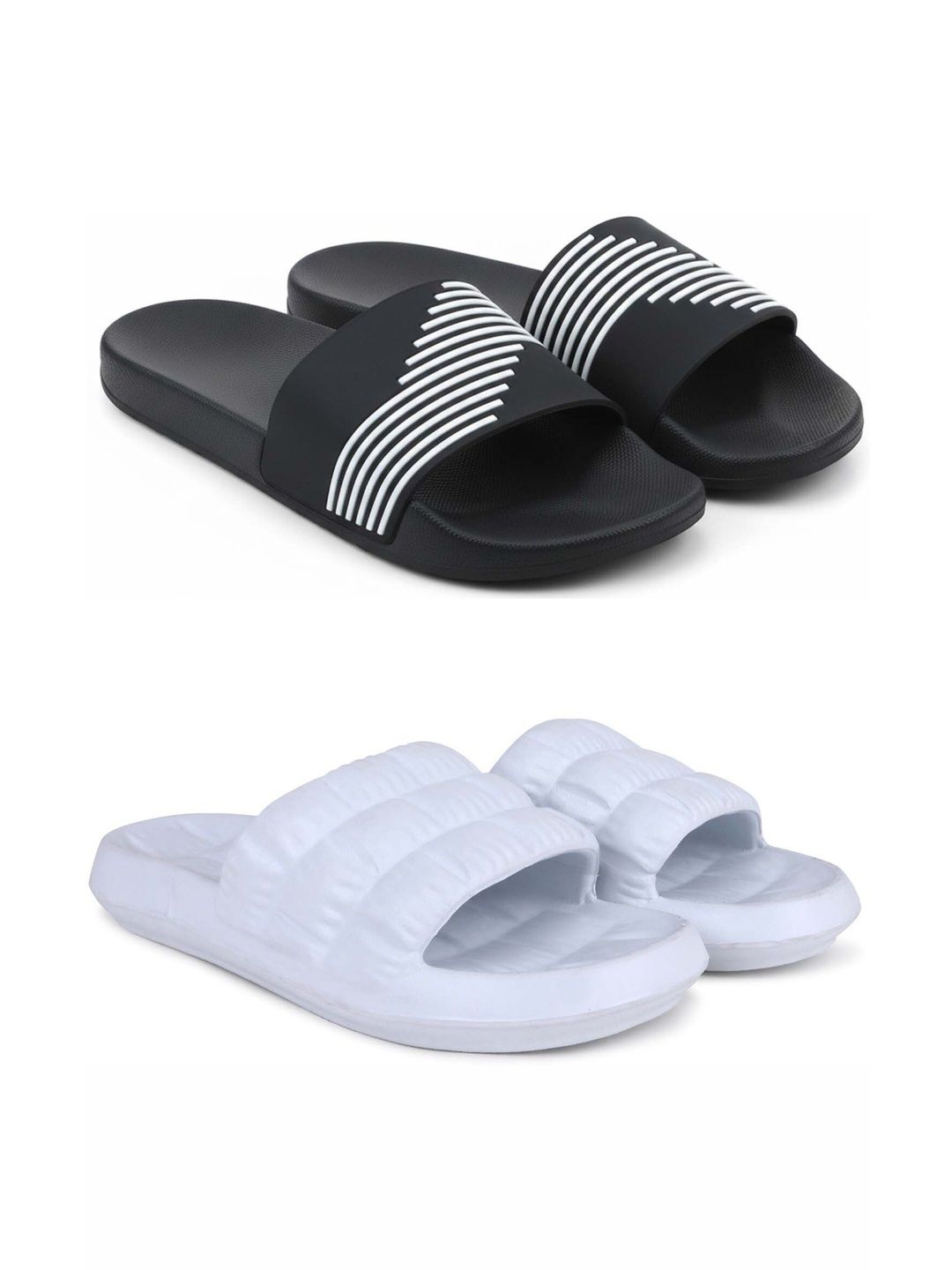 KAPYANSH Men Striped Sliders