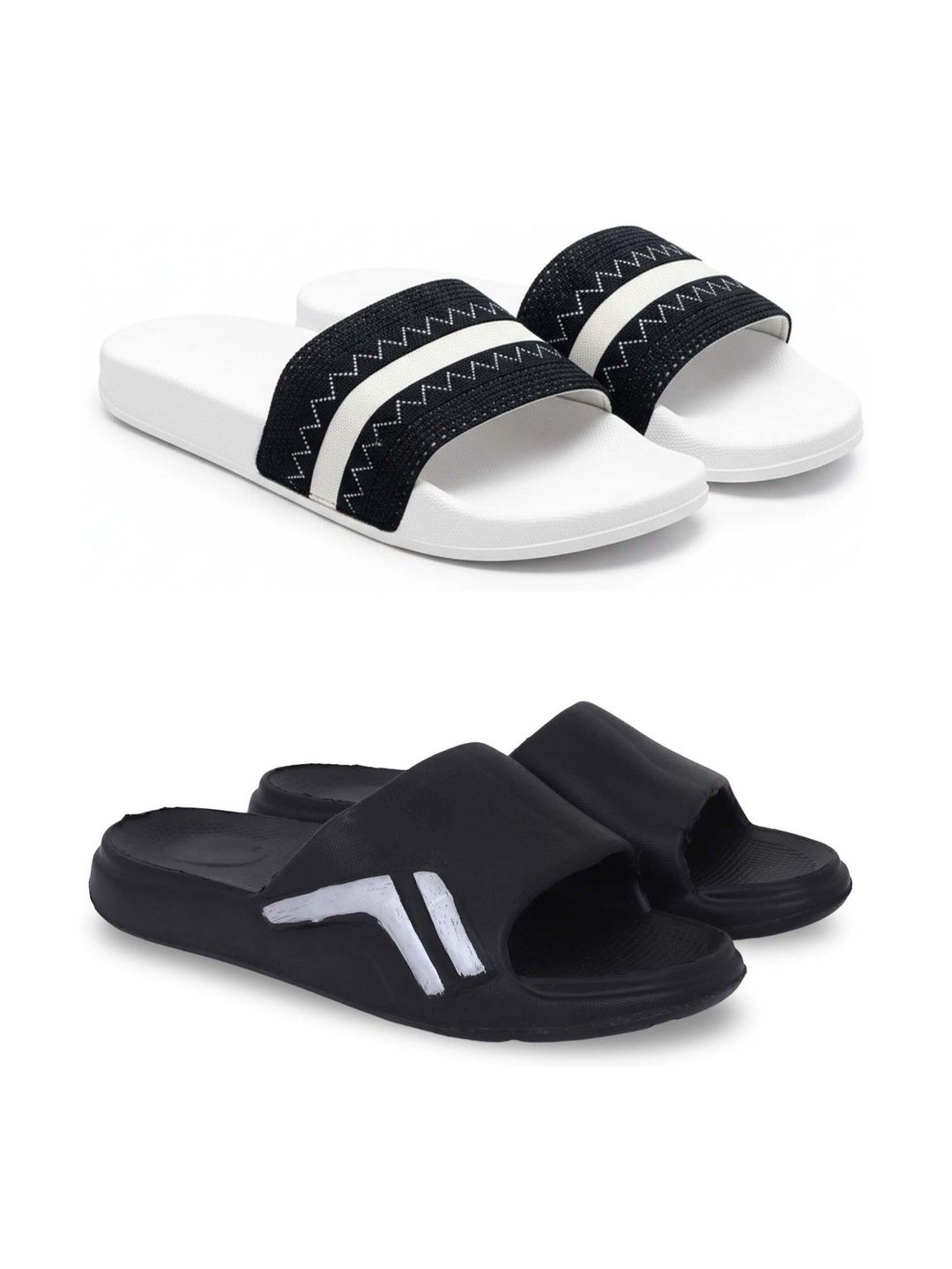 KAPYANSH Men Striped Sliders