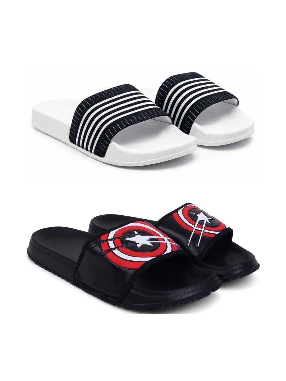 KAPYANSH Men Striped Sliders