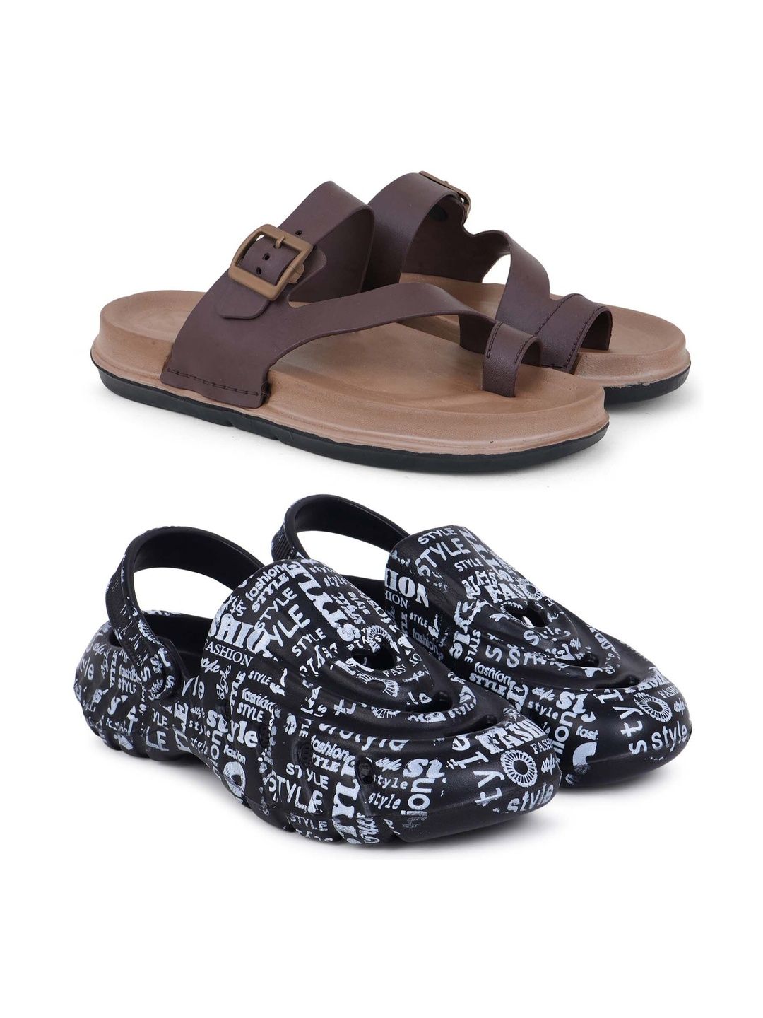 KAPYANSH Men Set Of 2 Printed Slip-On