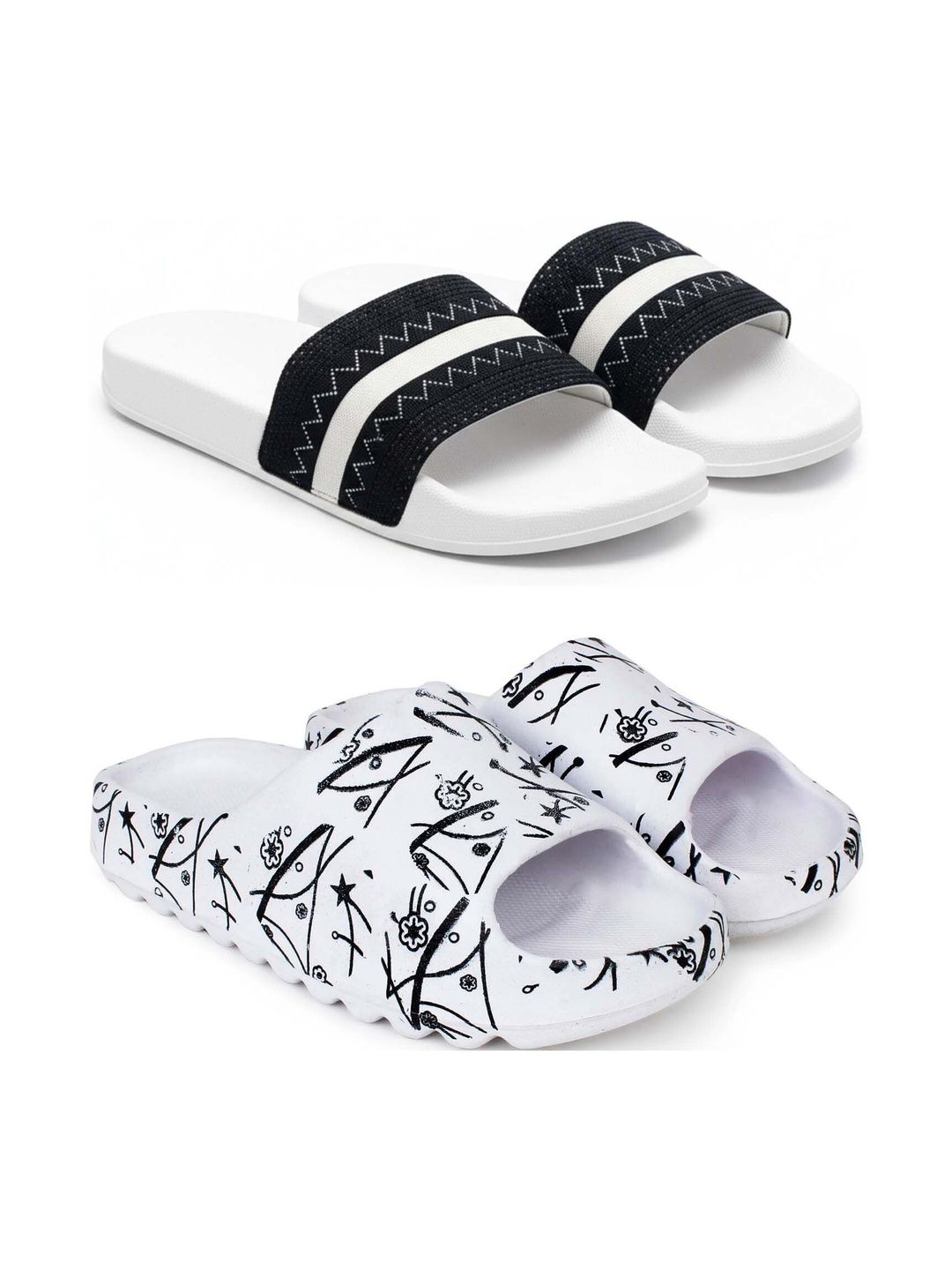 KAPYANSH Men Set Of 2 Striped Sliders