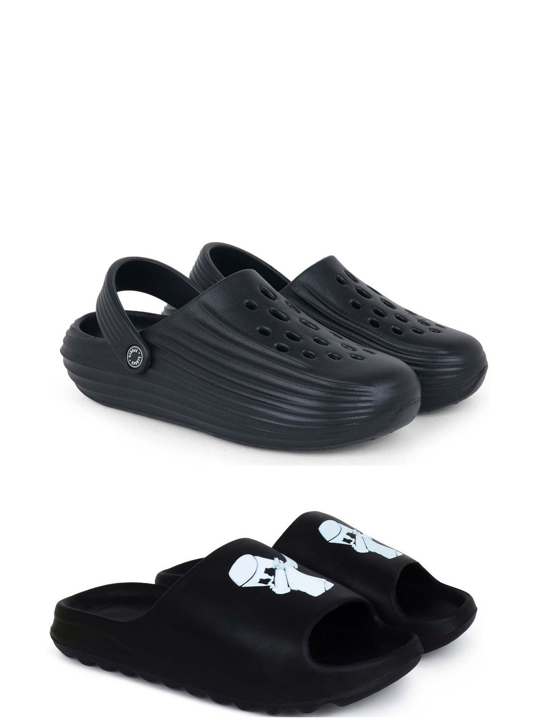 KAPYANSH Men Set Of 2 Printed Sliders