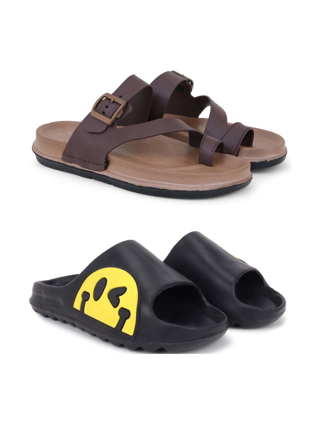 KAPYANSH Men Set Of 2 Printed Thong Flip-Flops