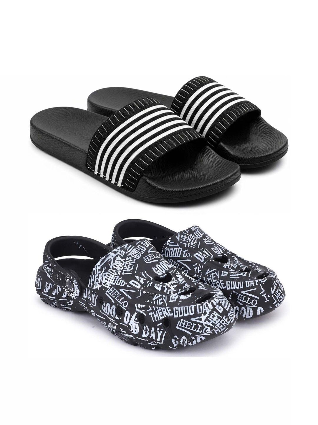 Pampy Angel Men Striped Sliders