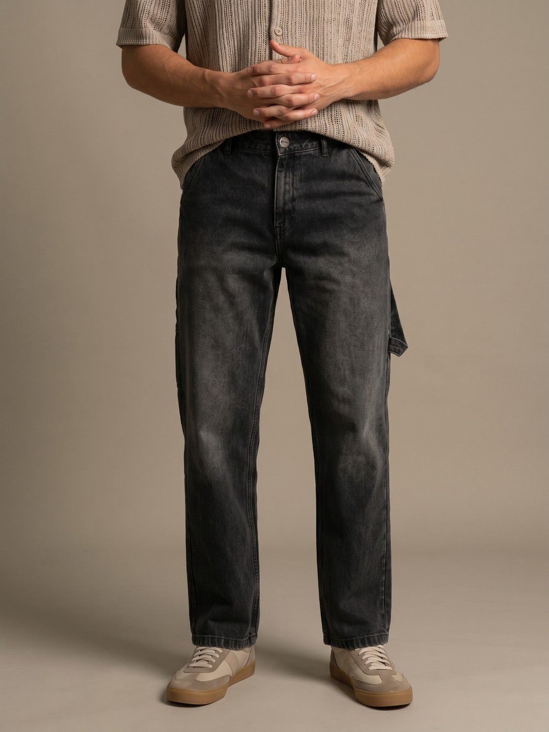 glitchez Men Straight Fit Mid-Rise Light Fade Jeans
