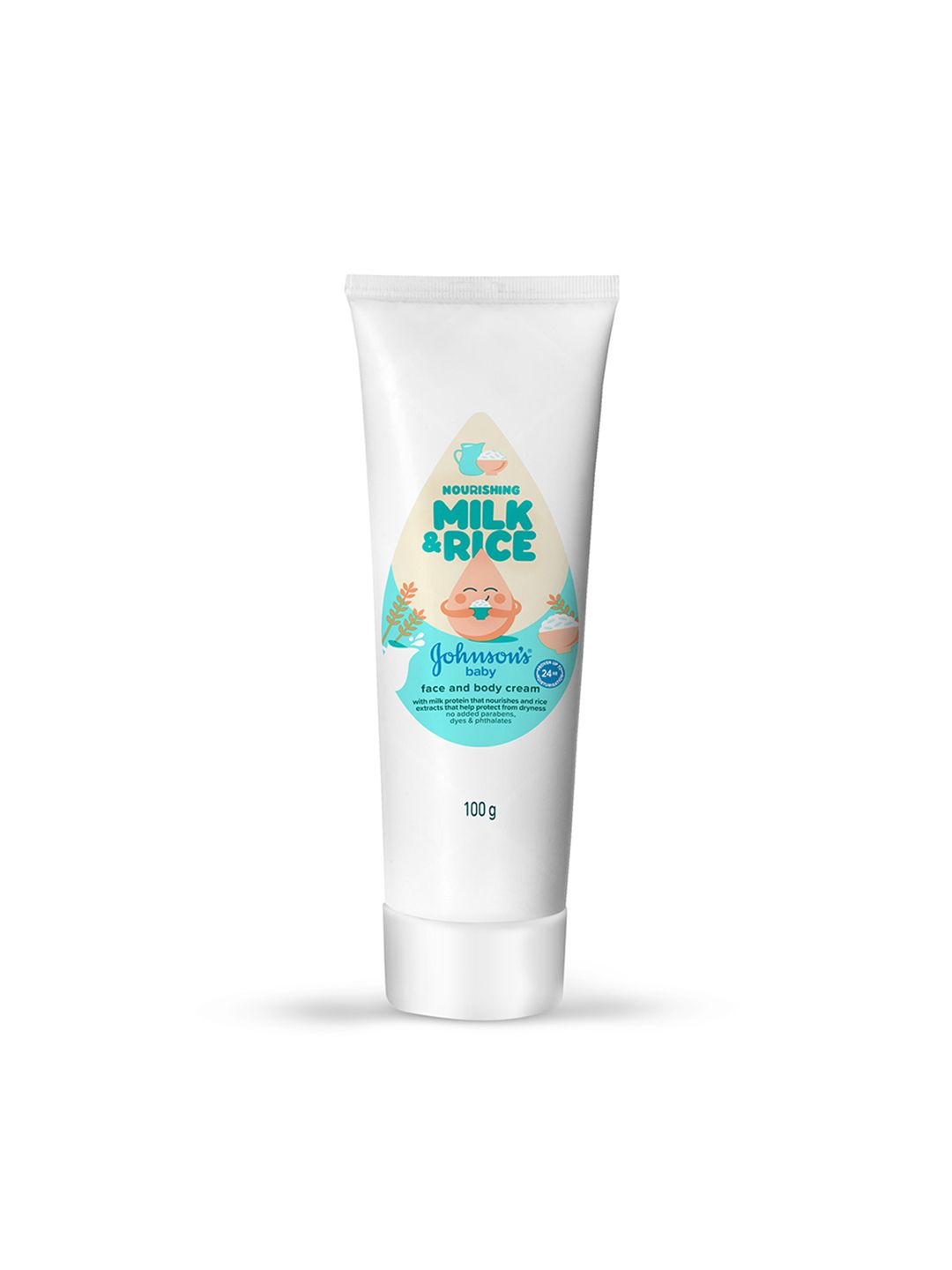 Johnsons Baby Milk + Rice Cream for Healthy Looking Skin - 100 g