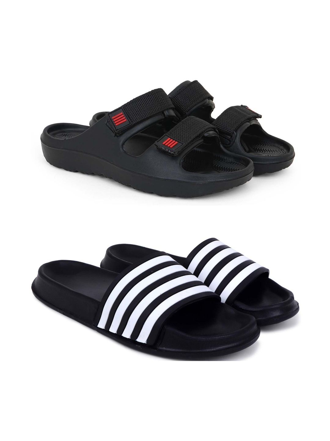 KAPYANSH Men Striped Sliders