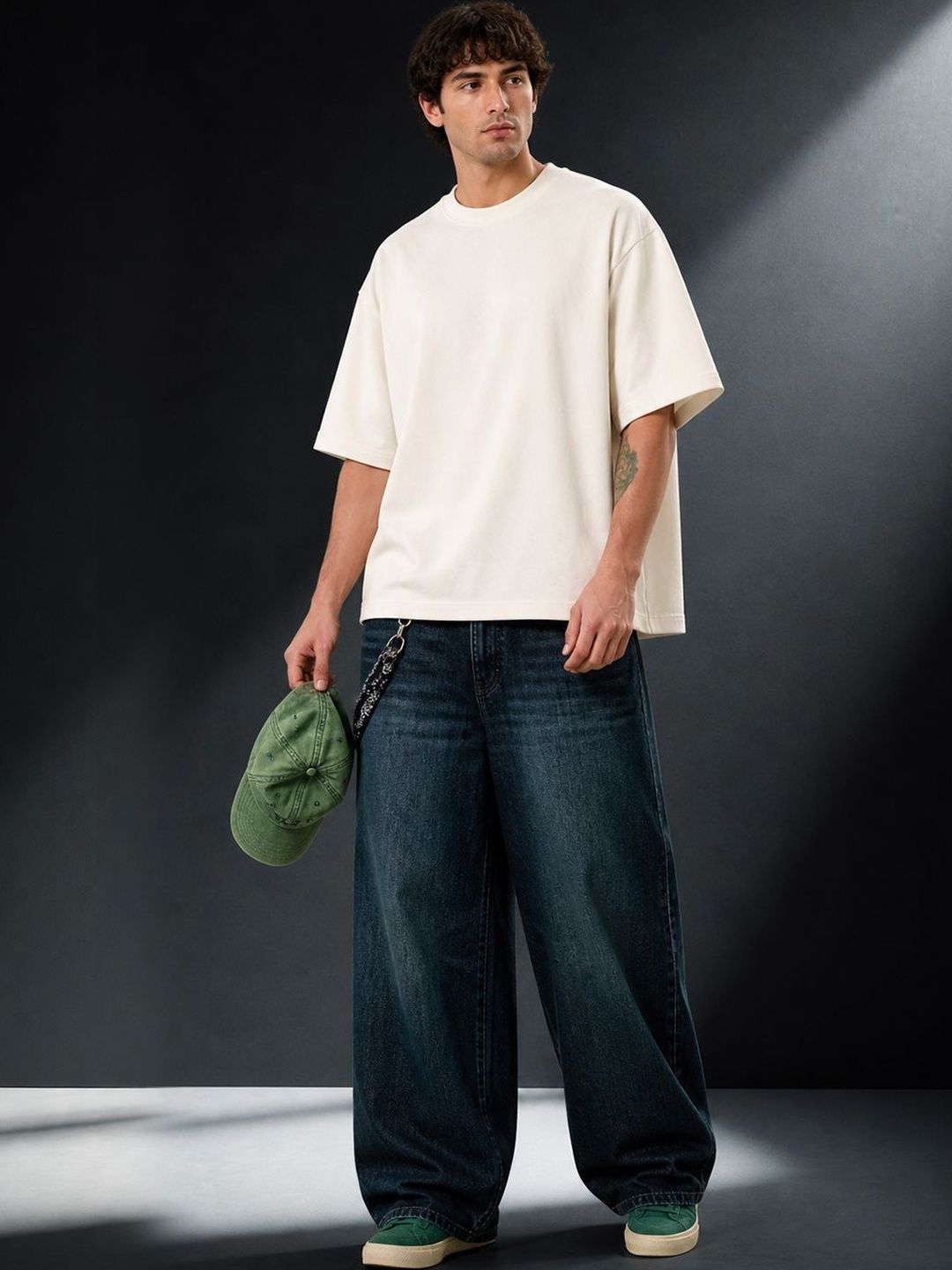 BRAHMOR Men Drop-Shoulder Sleeves T-shirt
