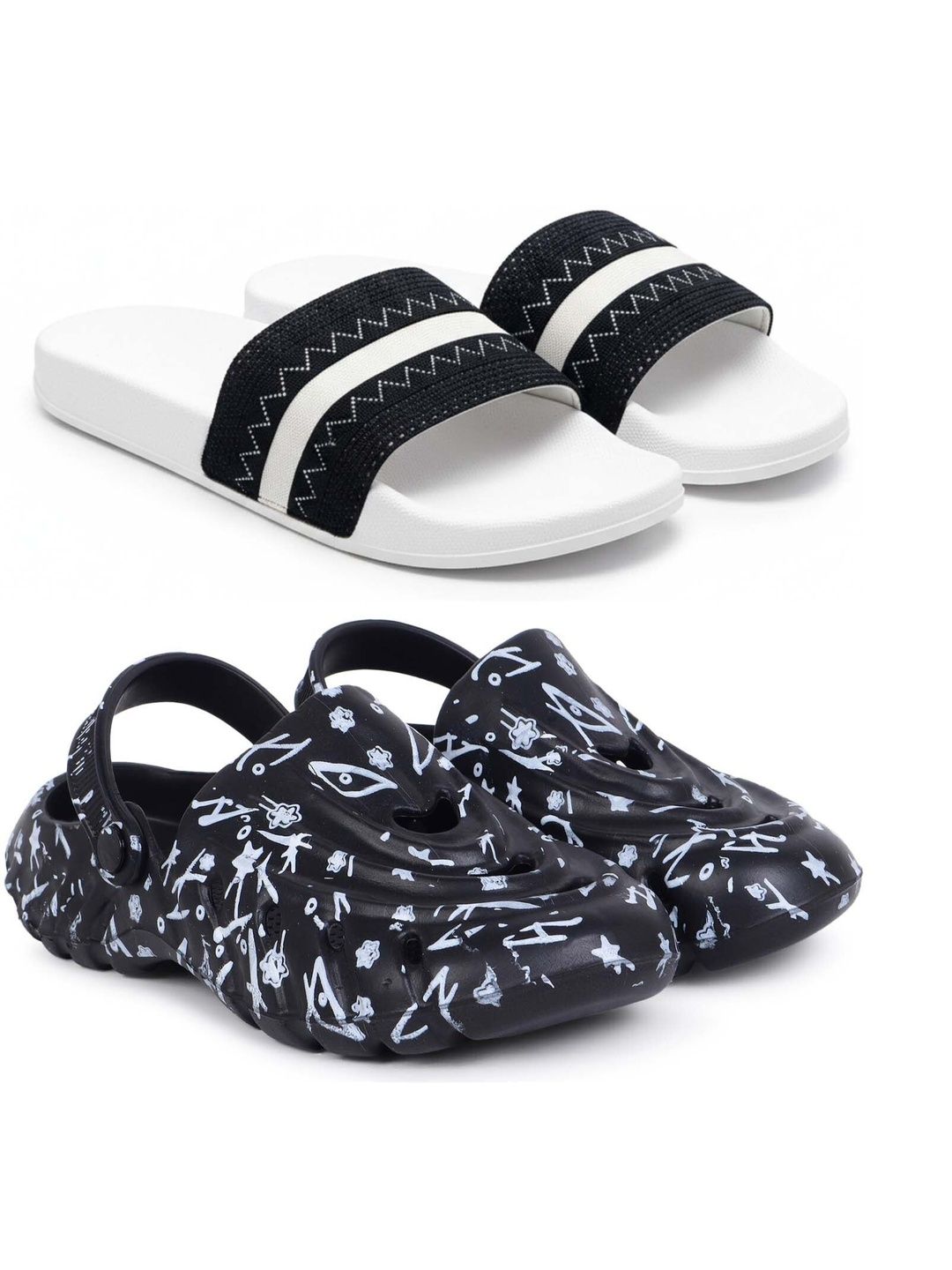 KAPYANSH Men Striped Sliders