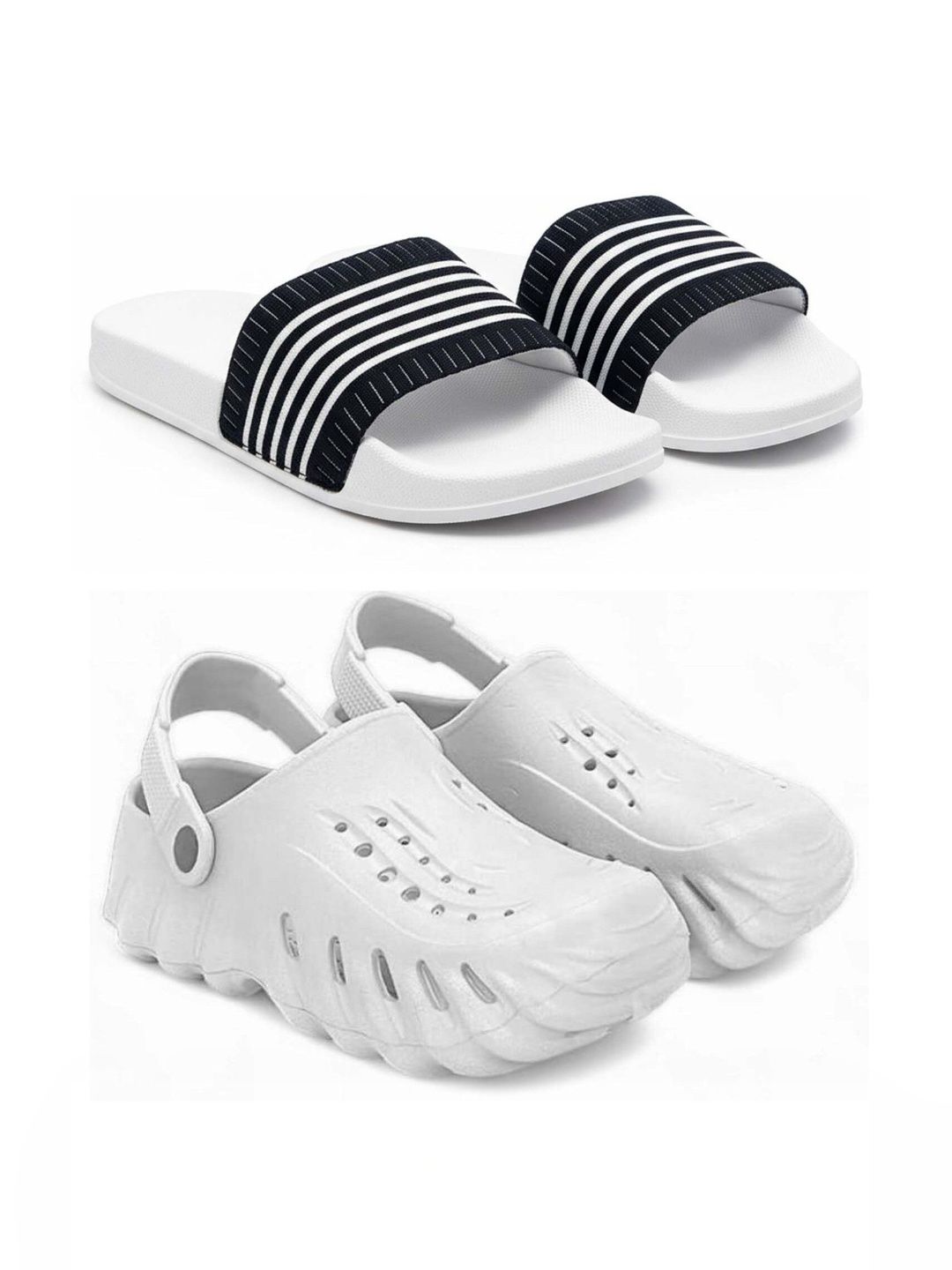 KAPYANSH Men Striped Sliders