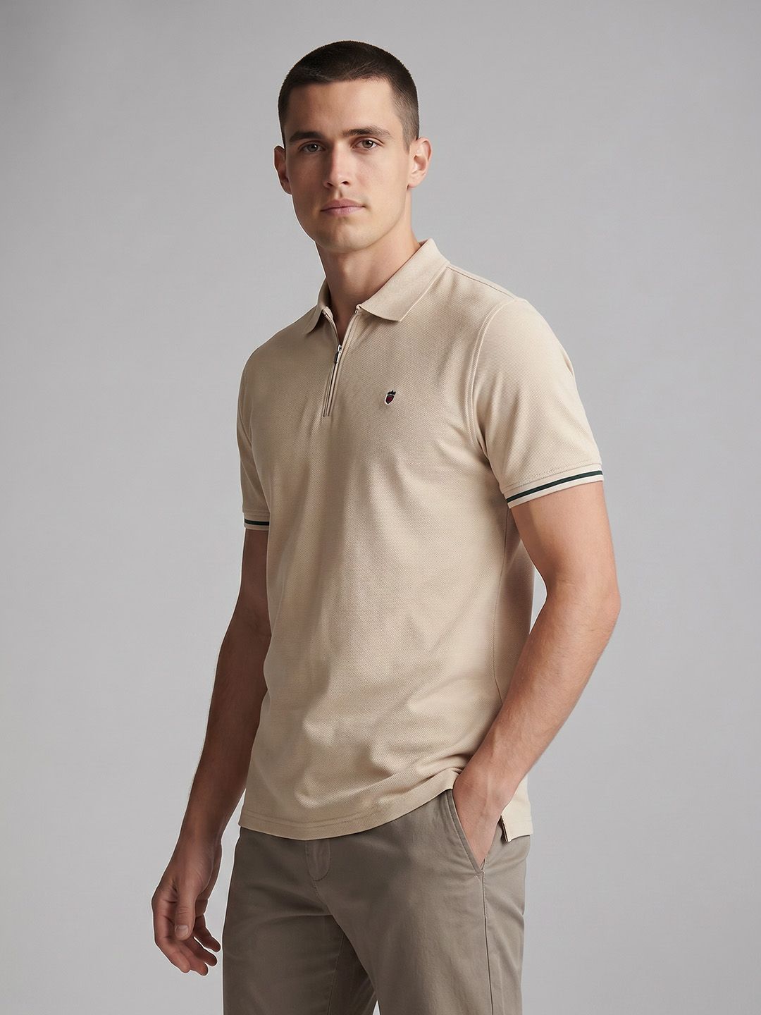 Polo Pure Cotton T-shirt Louis Philippe Sport Polo Collar Pure Cotton T-shirt