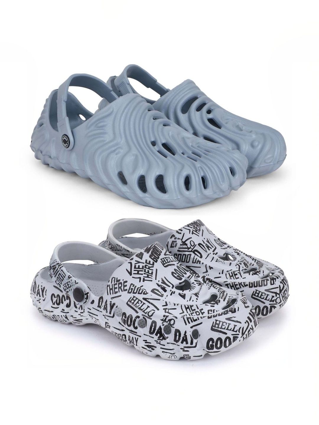 KAPYANSH Men Set Of 2 Printed Clogs