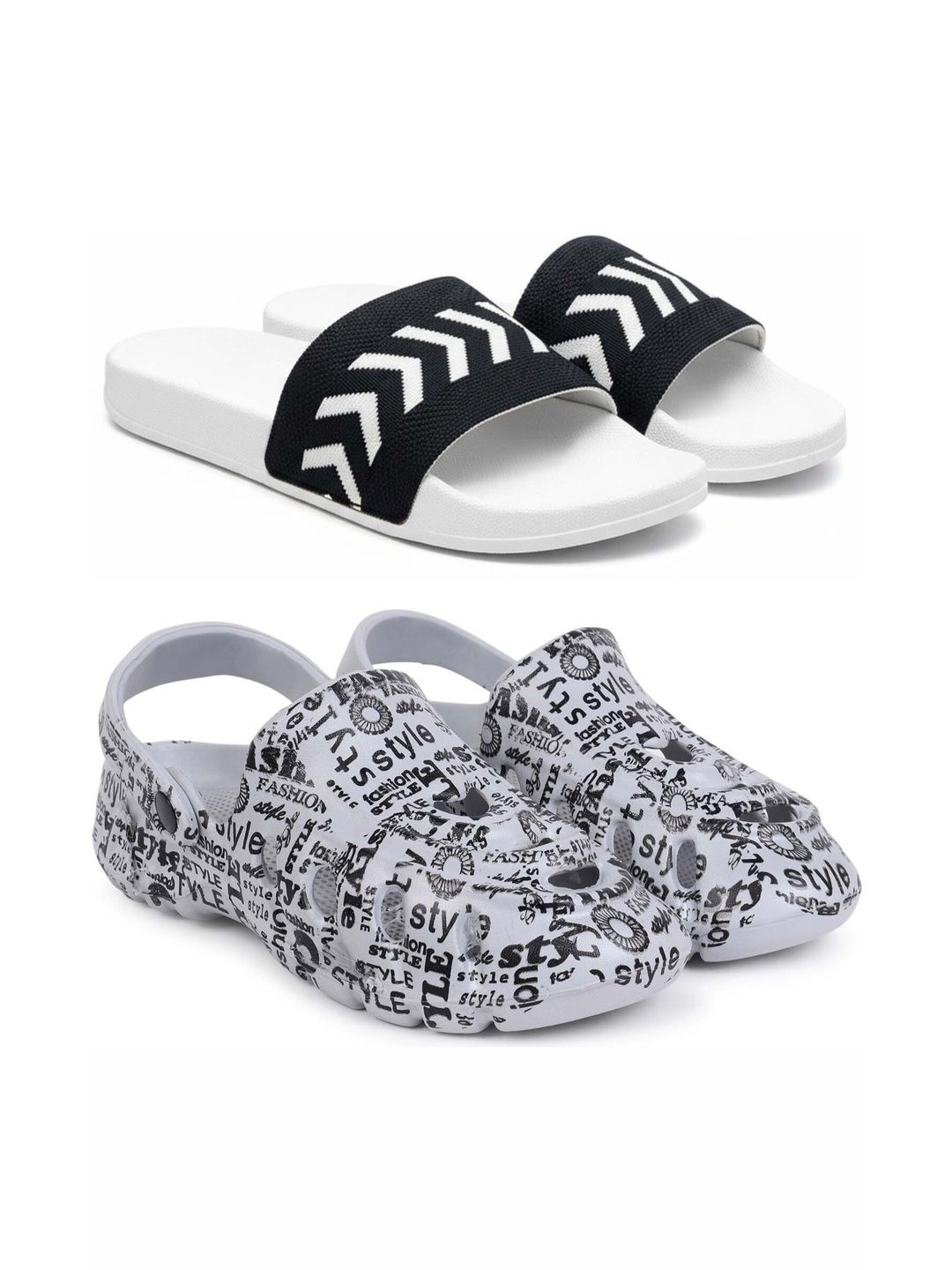 KAPYANSH Men Set Of 2 Printed Clogs