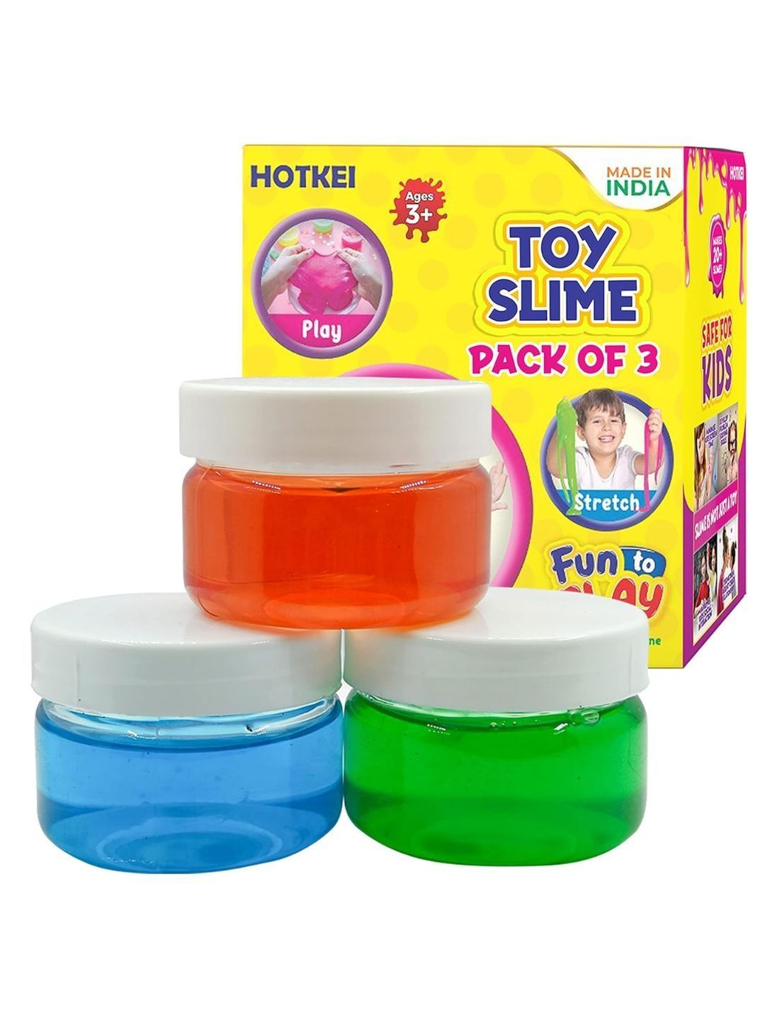 HOTKEI Kids Pack of 3 Toy Slime
