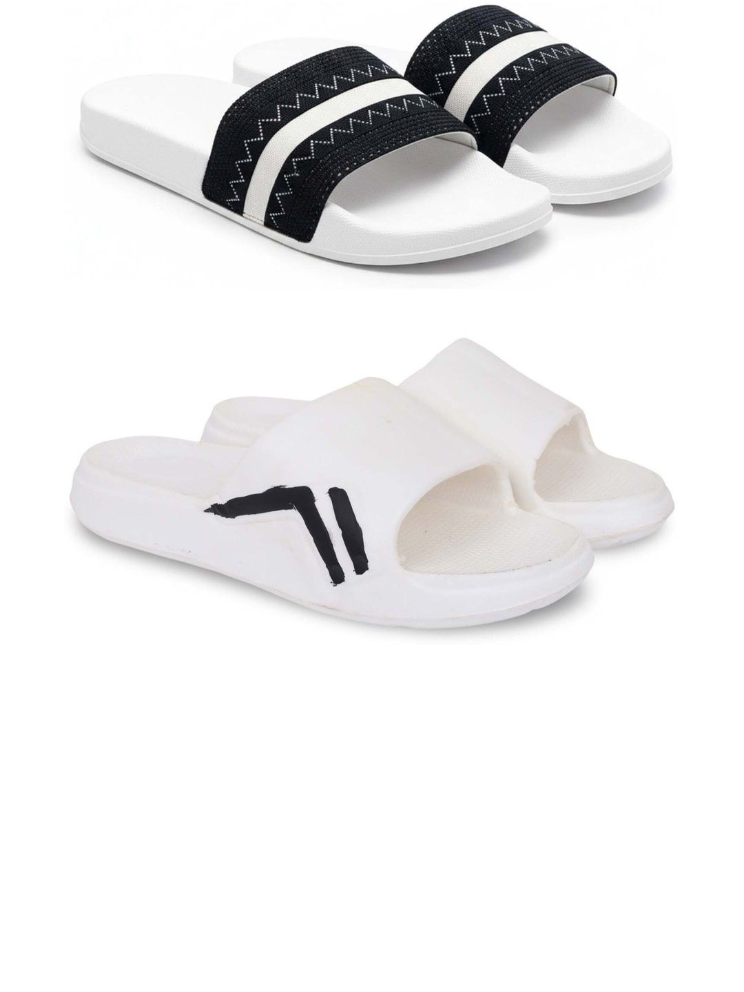 KAPYANSH Men Striped Sliders