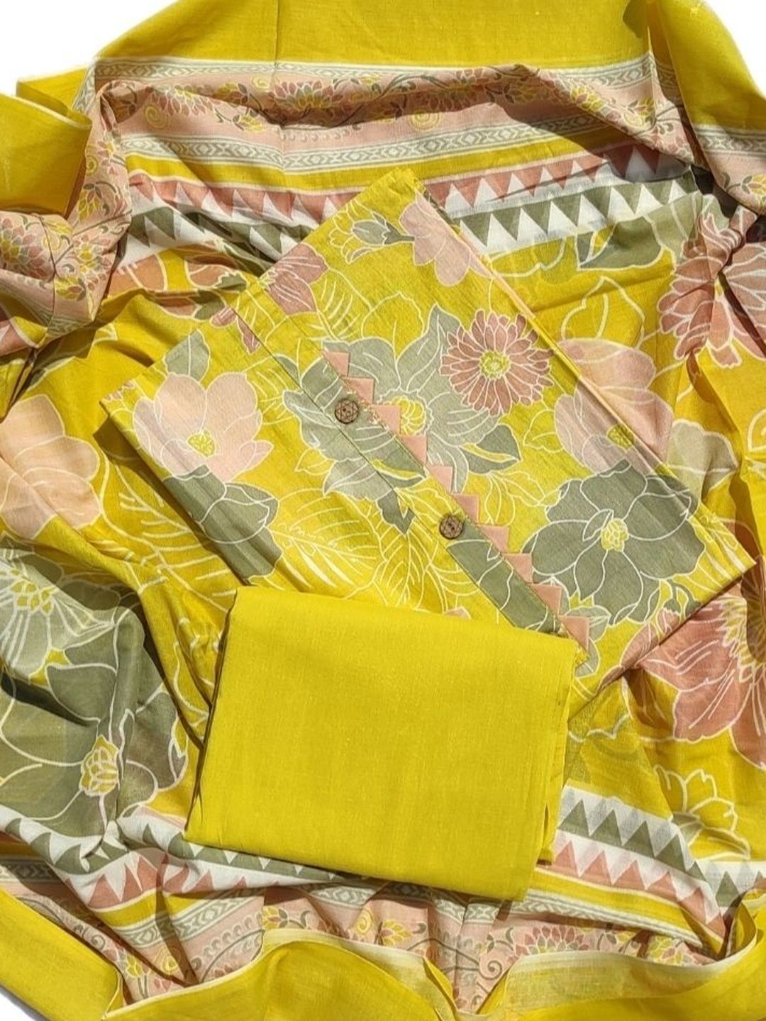 FAB JUNCTION Printed Pure Cotton Unstitched Dress Material