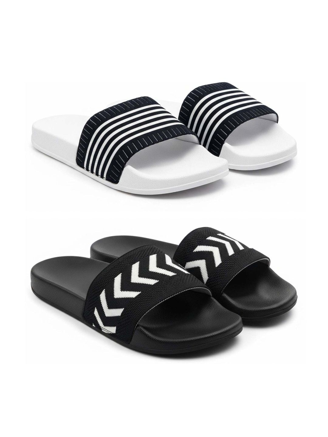 KAPYANSH Men Striped Sliders
