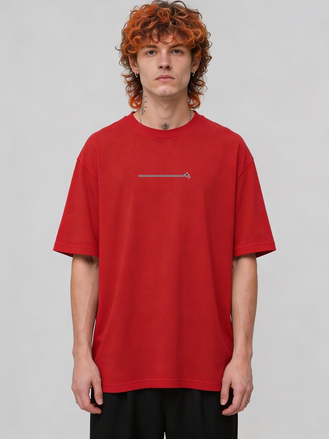 FARDA Unisex Printed Drop-Shoulder Sleeves T-shirt