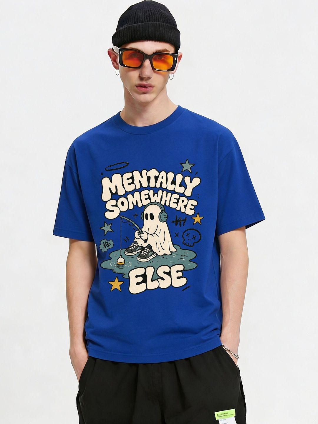 FARDA Unisex Printed Drop-Shoulder Sleeves T-shirt