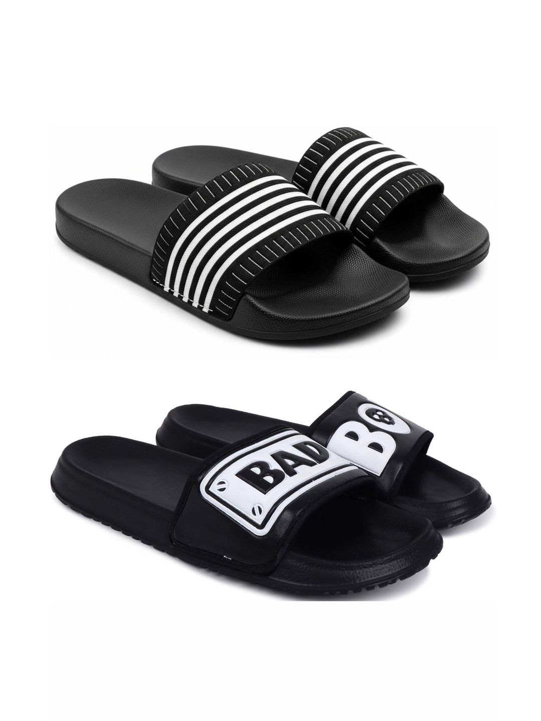 KAPYANSH Men Striped Sliders