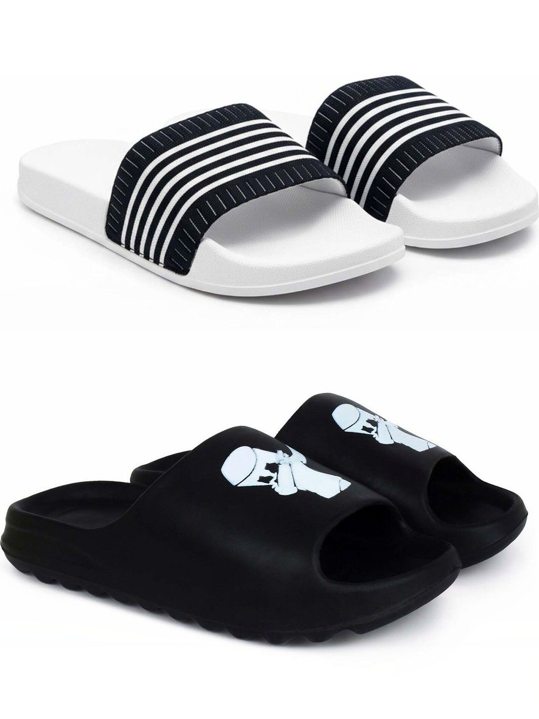 KAPYANSH Men Striped Sliders