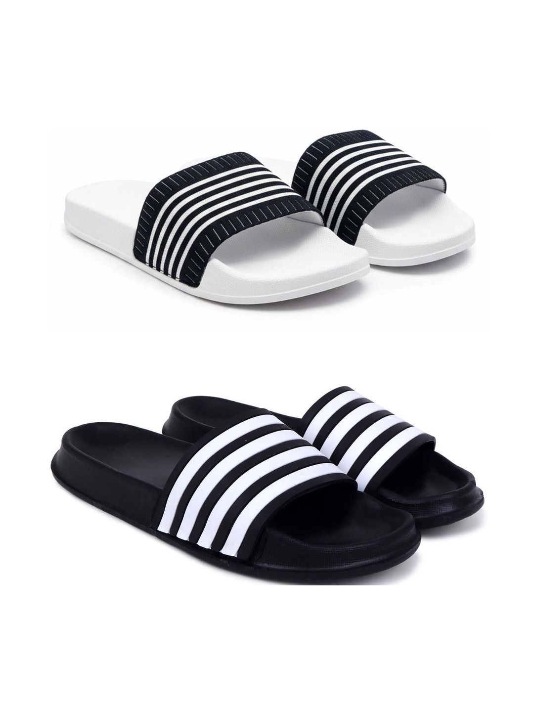 KAPYANSH Men Striped Sliders