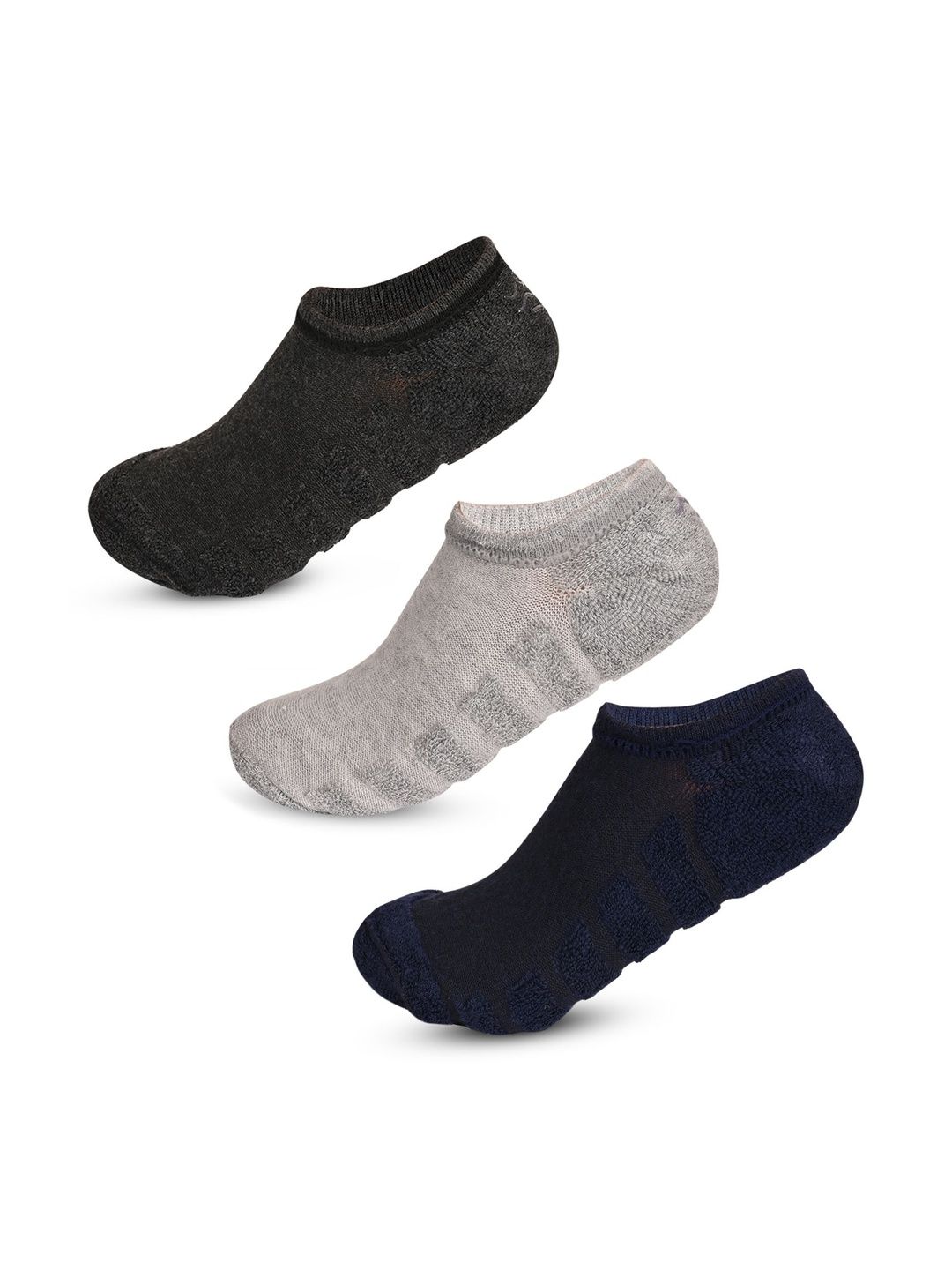 LOOM LEGACY Men Pack of 3 Cotton Blend Assorted Shoe Liners Socks