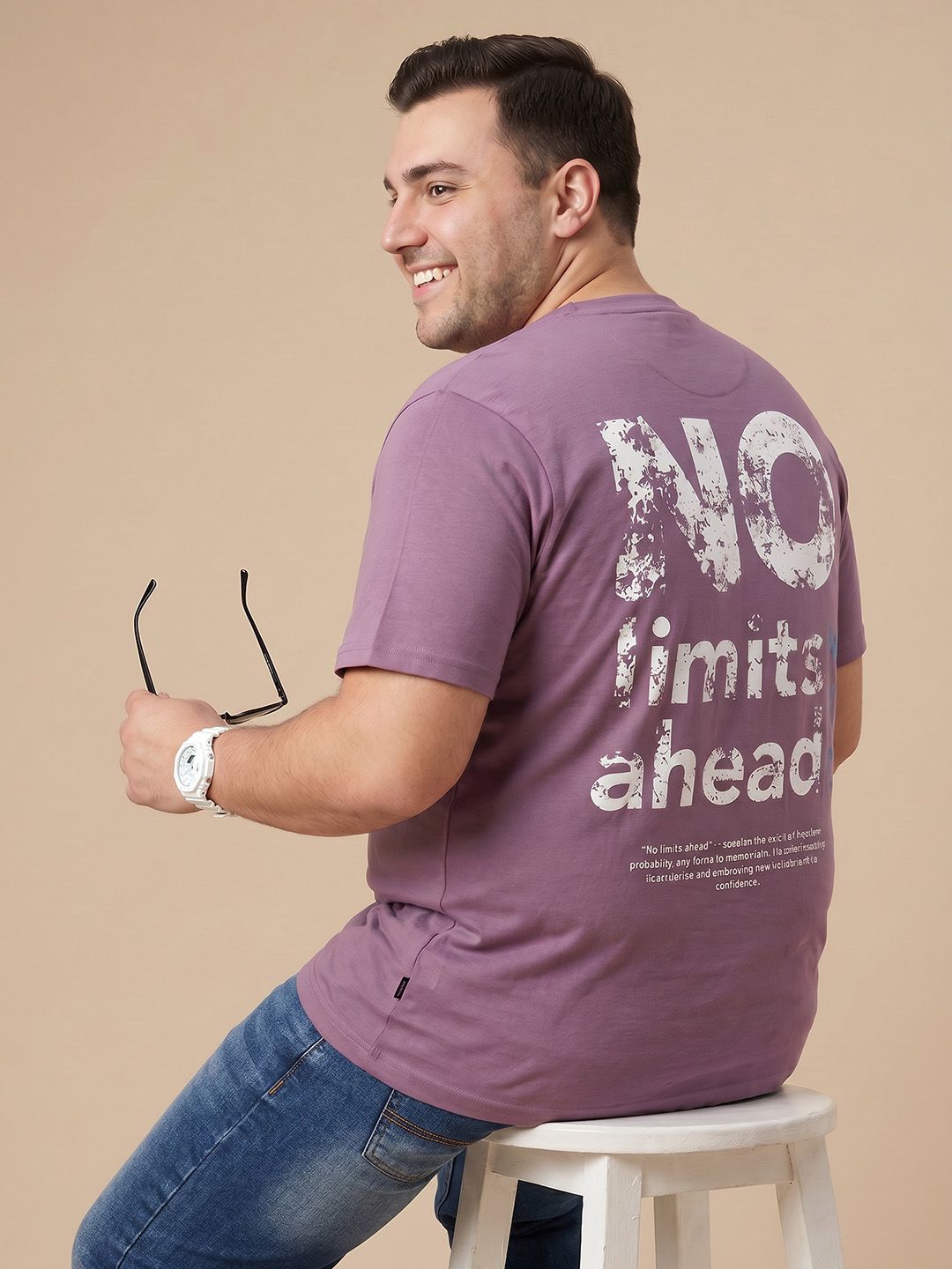 Sztori Plus Size Typography Printed T-shirt