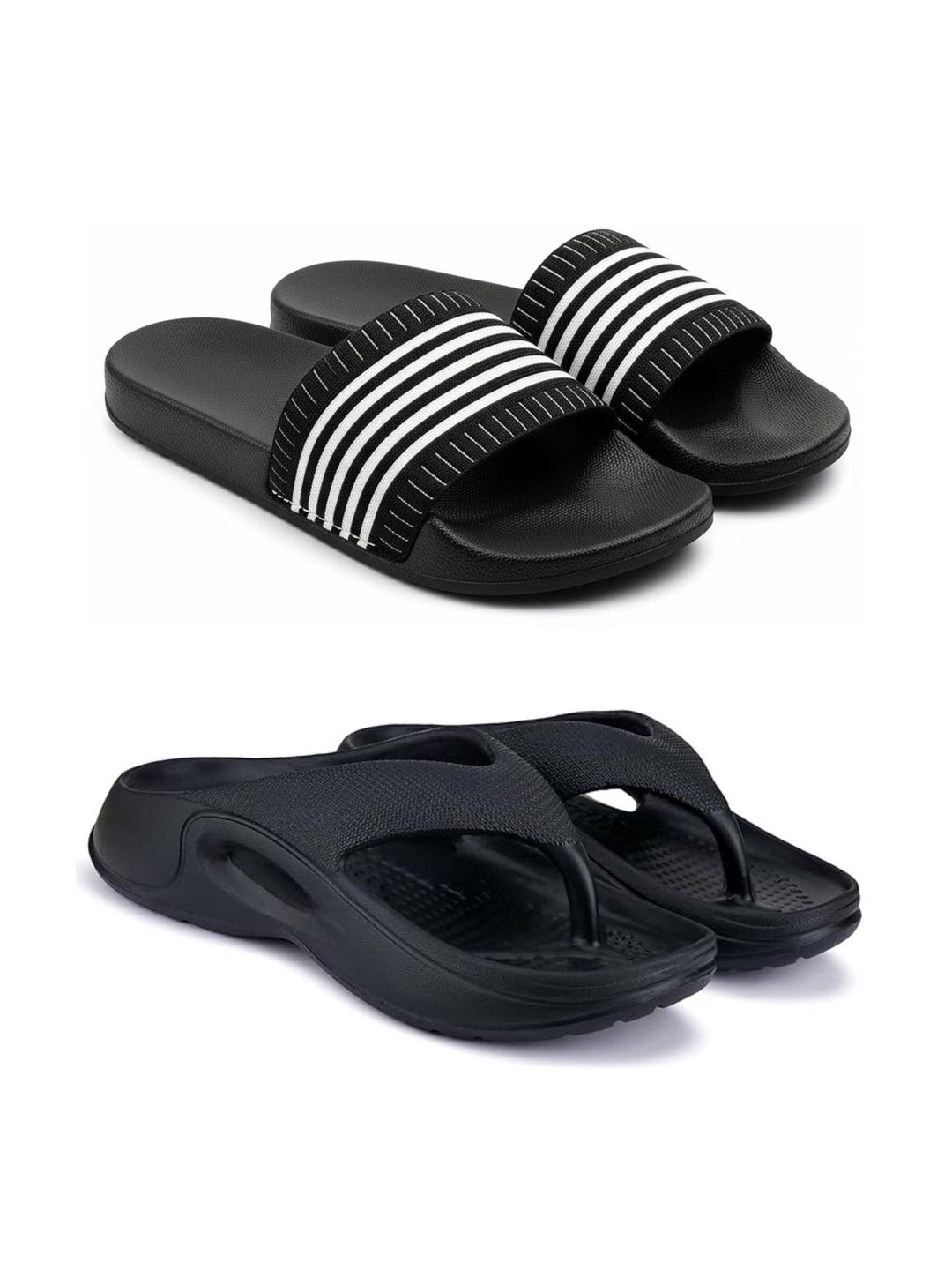 Pampy Angel Men Striped Thong Flip-Flops