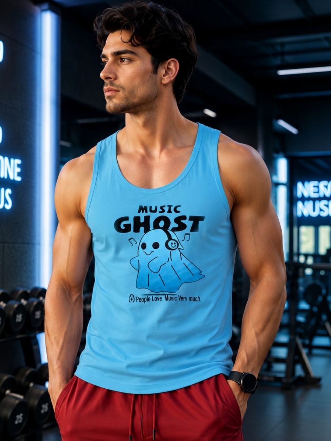 Looks United Printed Gym Vest