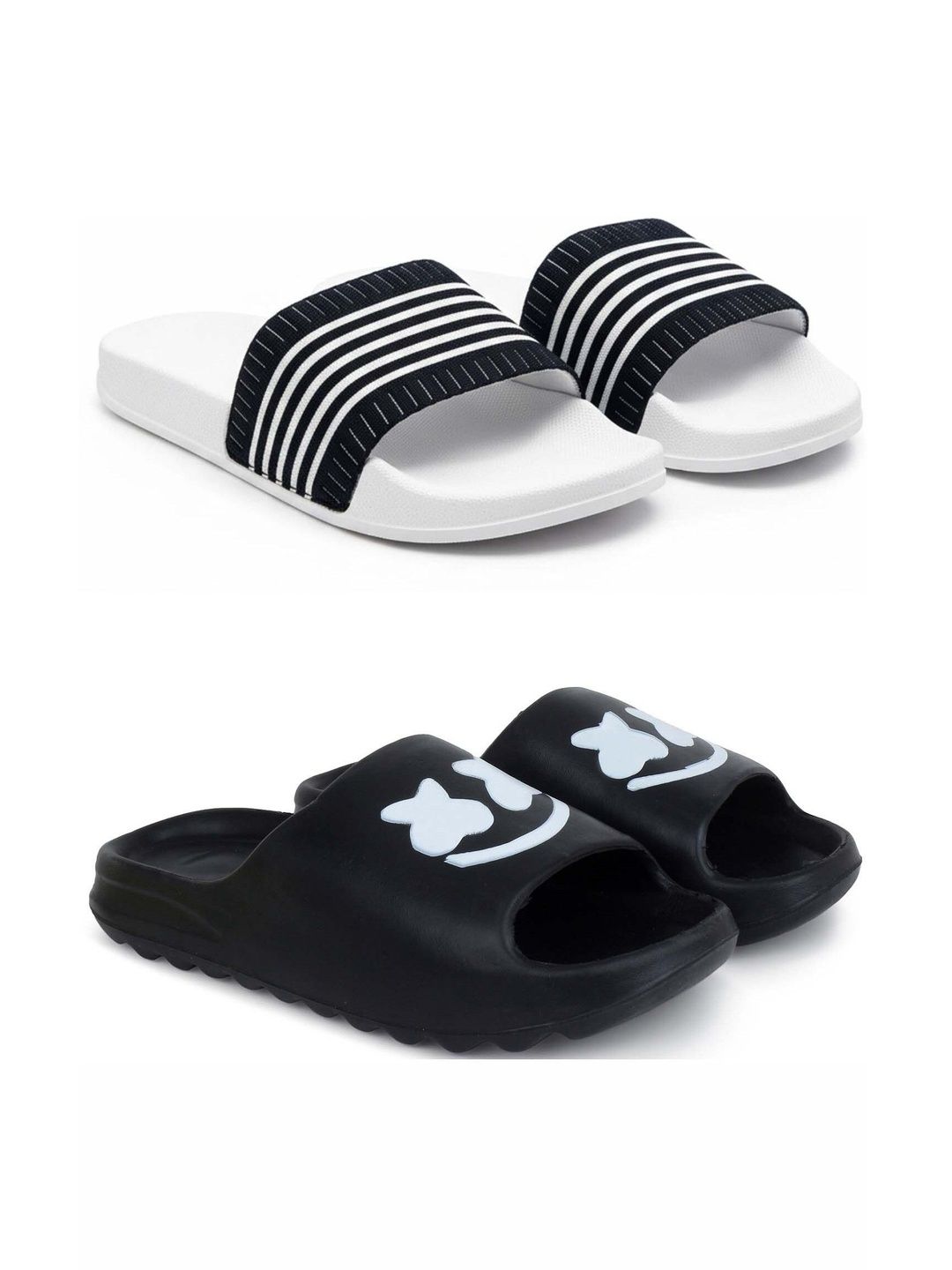 KAPYANSH Men Striped Sliders
