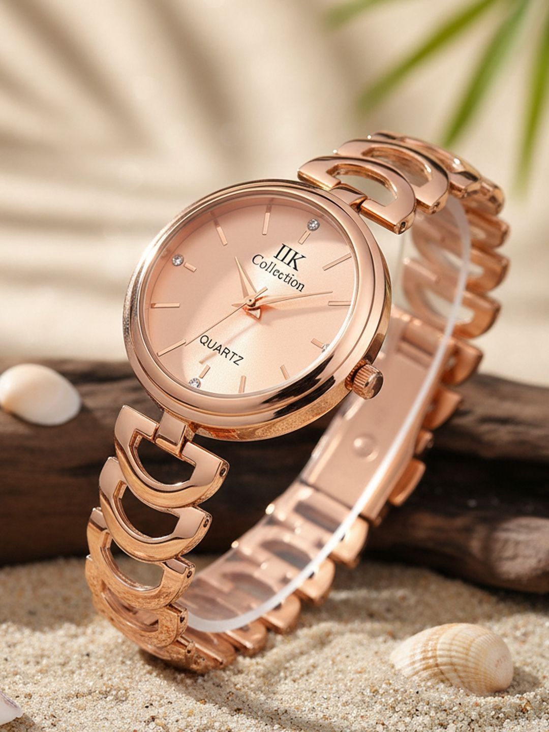 IIK COLLECTION IIK COLLECTION Girls Round Dial Stainless Steel Bracelet Style Straps Analogue Watch