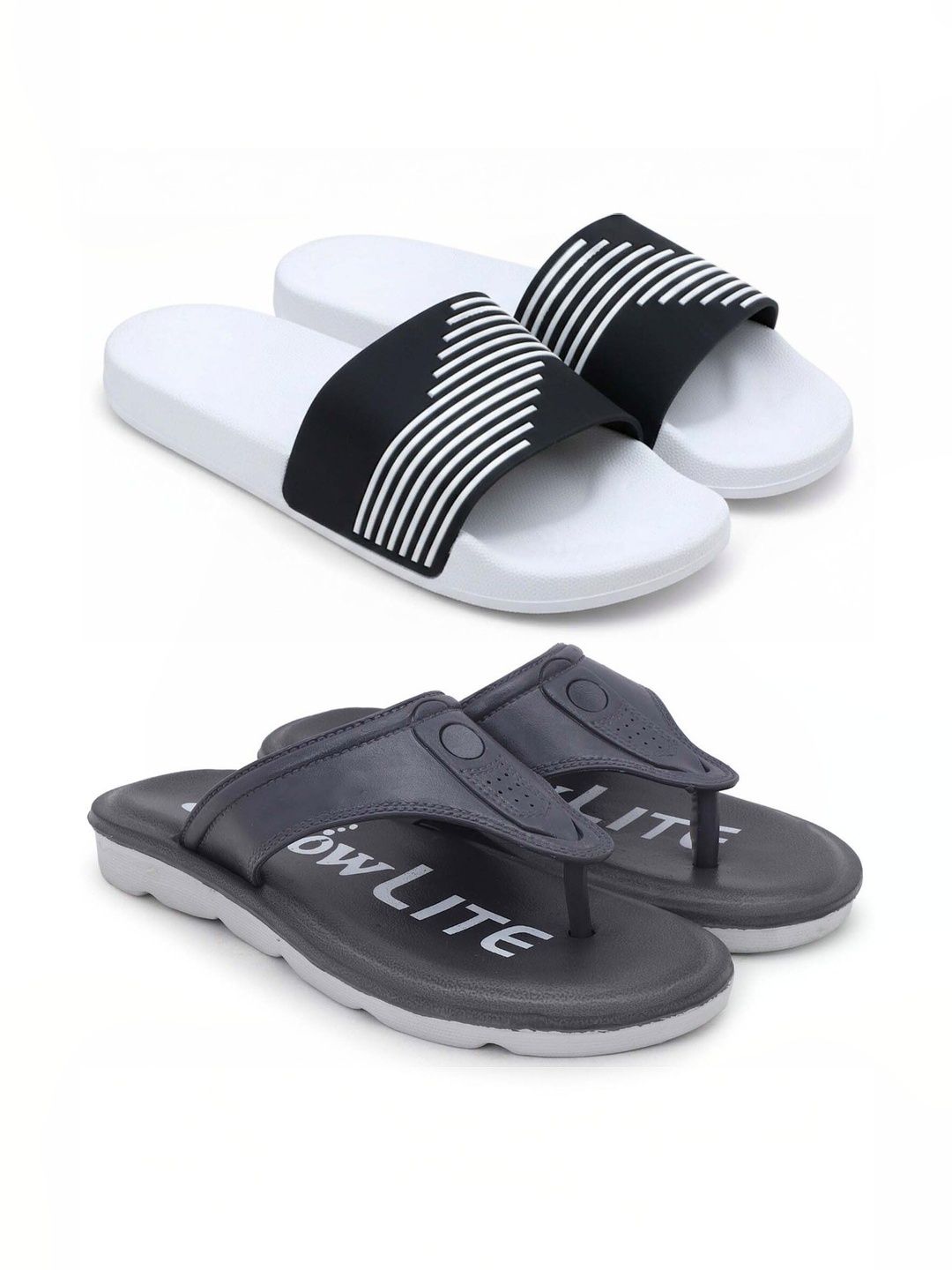 Pampy Angel Men Striped Thong Flip-Flops