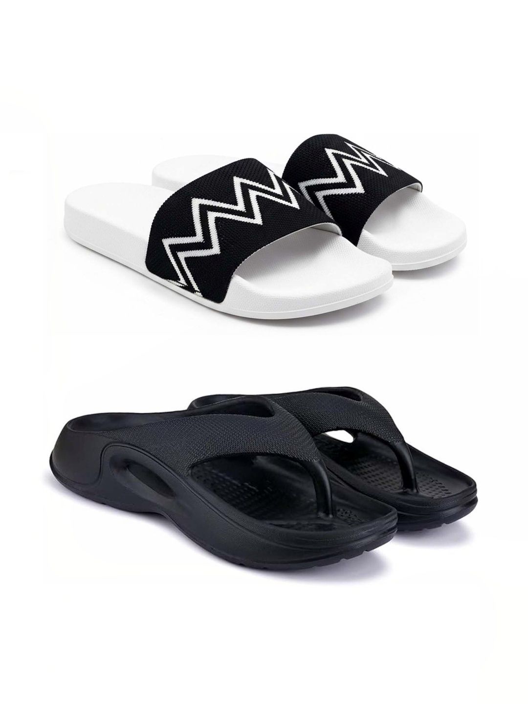 KAPYANSH Men Striped Thong Flip-Flops