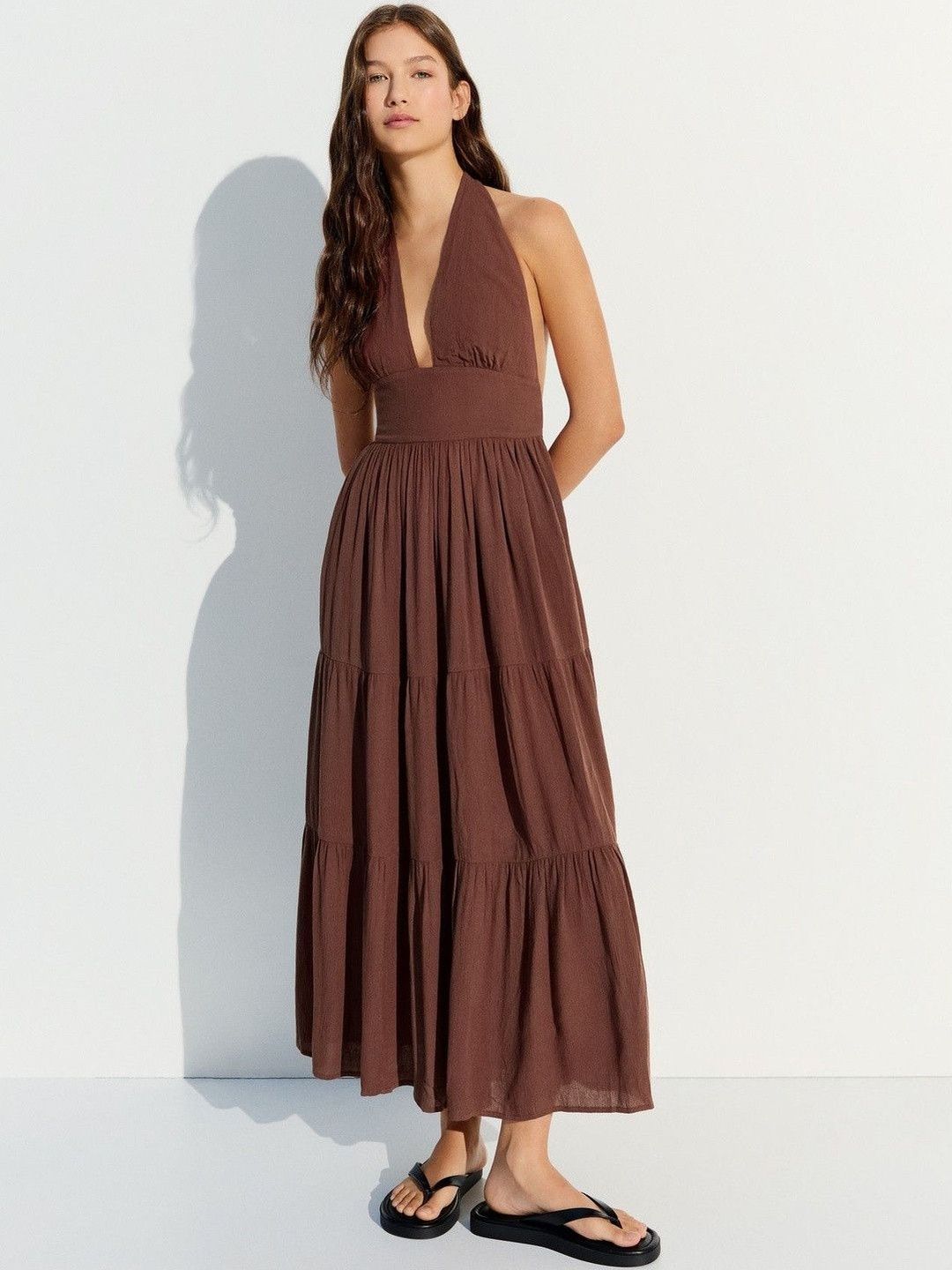 Long Rustic Halter Dress
