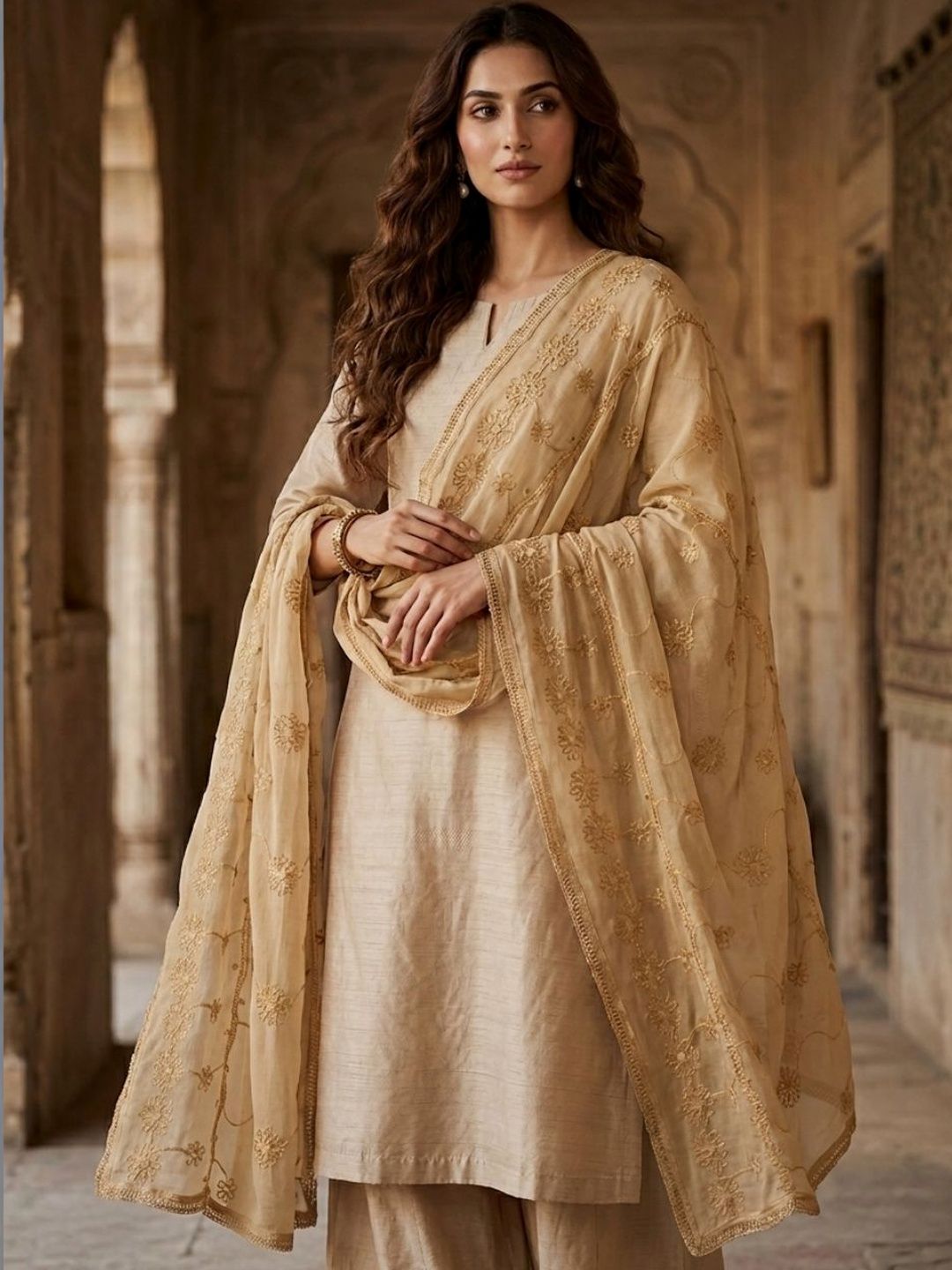 Dupatta Bazaar Embroidered Dupatta with Thread Work