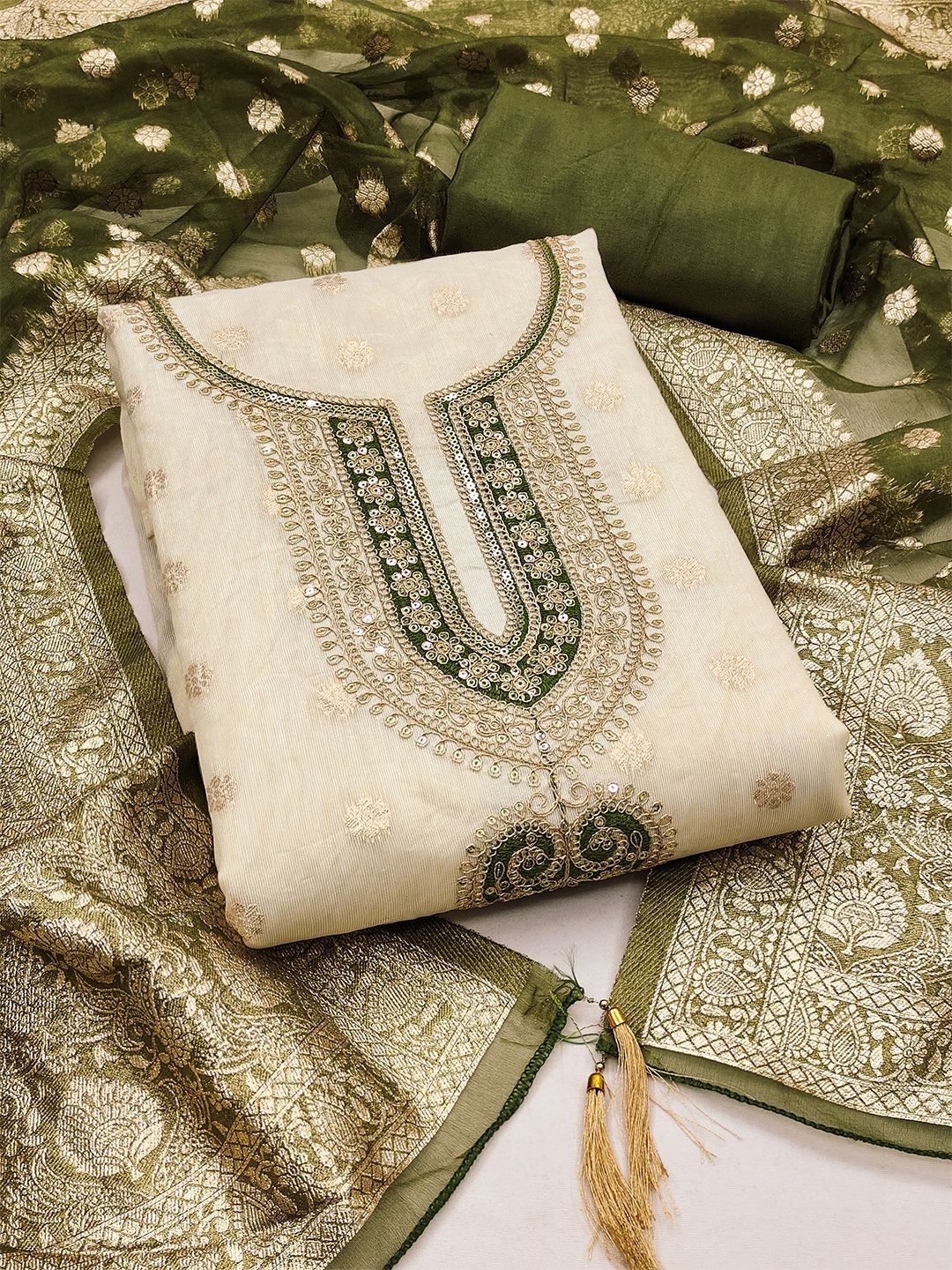 Nayanthara Trends Embroidered Unstitched Dress Material