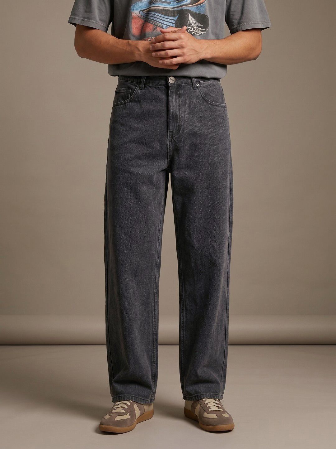 glitchez Men Baggy Fit Pure Cotton Jeans