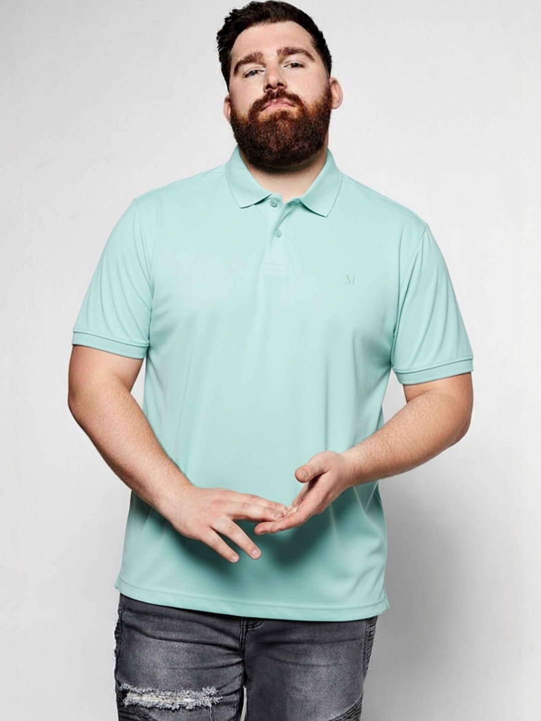 MAXZONE Polo Collar Short Sleeves Regular Fit Cotton T-shirt
