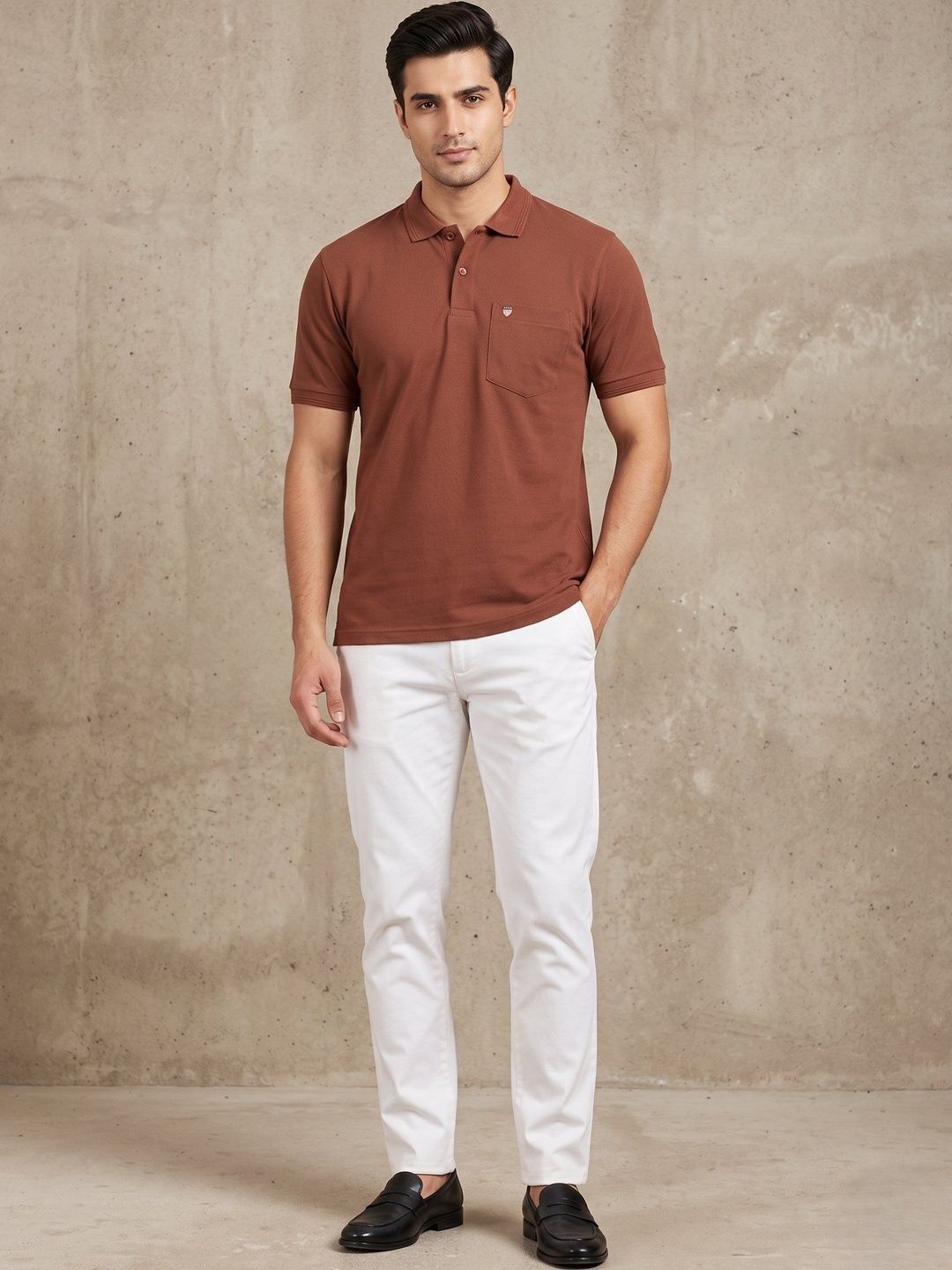 Mast & Harbour Men Polo Collar T-shirt