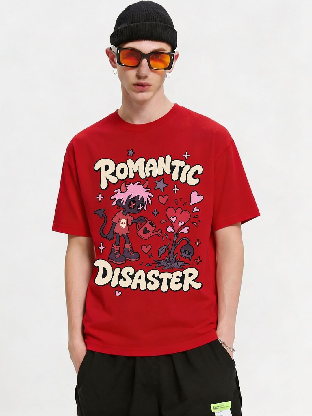 FARDA Unisex Printed Drop-Shoulder Sleeves T-shirt