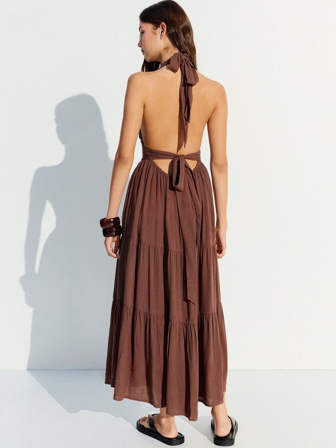 Long Rustic Halter Dress