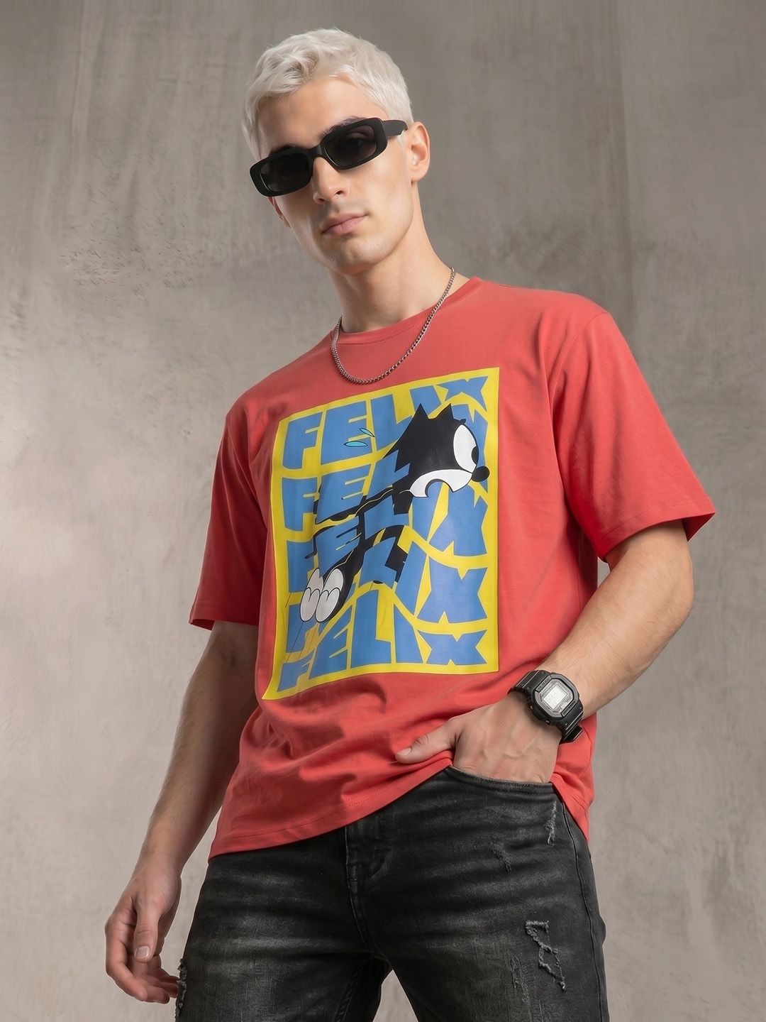 Felix the Cat by Kook N Keech Graphic Printed Pure Cotton T-shirt