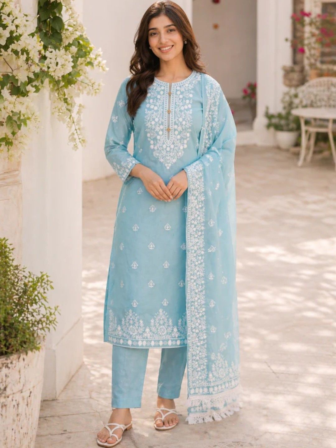 Peachmode Embroidered Unstitched Dress Material