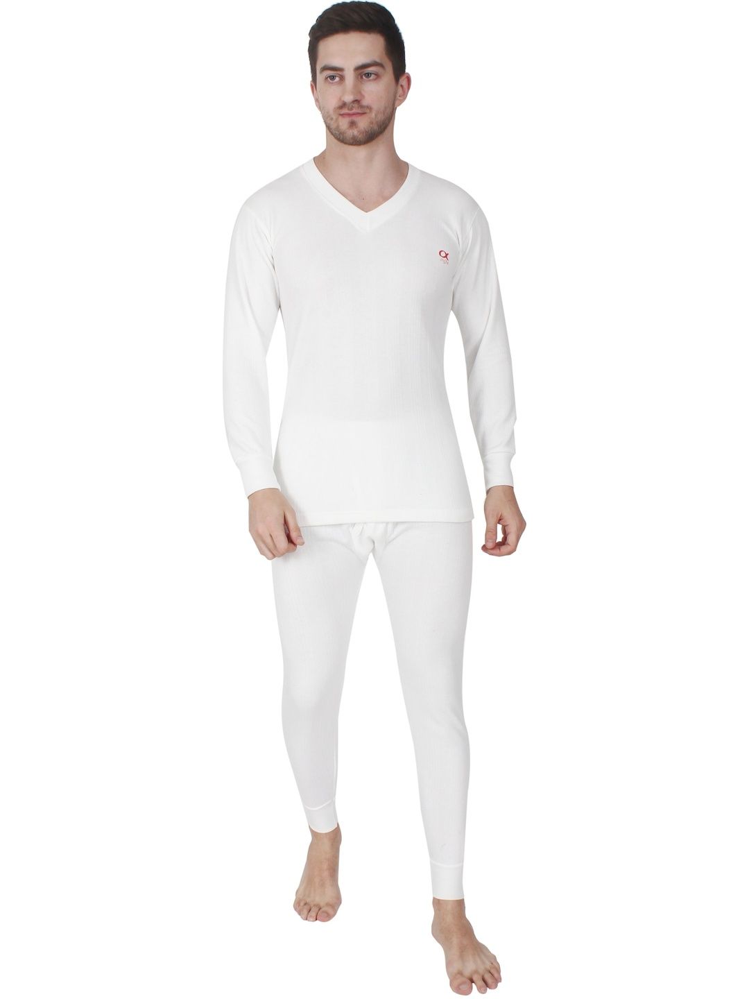 ALFA Men Cotton V-Neck Thermal Set