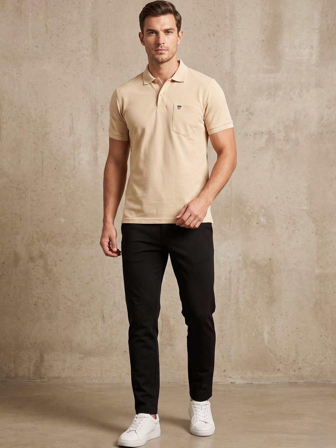 Mast & Harbour Men Polo Collar Pockets T-shirt